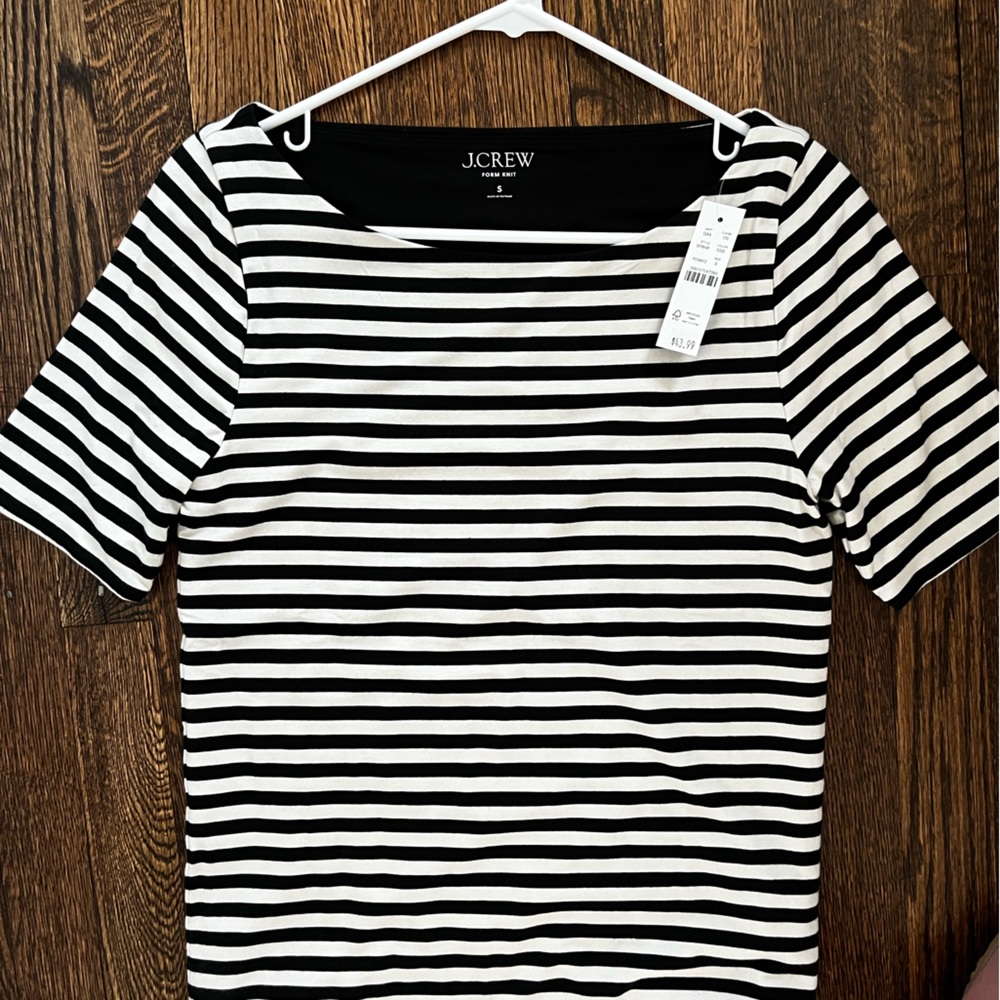 J.Crew FORMKNIT BOATNECK ELBOW-SLEEVE T-SHIRT IN STRIPE